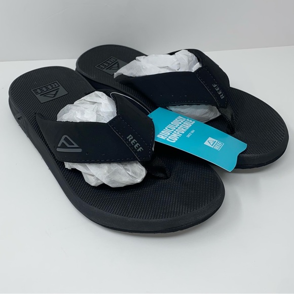 Reef Other - REEF Men’s Phantoms Black Open Toe Flip Flop Sandals High Arc Support Size 7 New